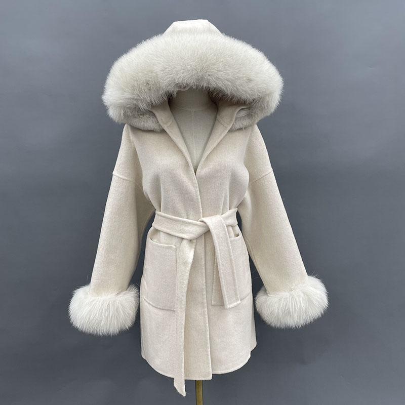 Wool Coat Peacoat - MISSJANEFUR Płaszcz wełniany z kołnierzem z