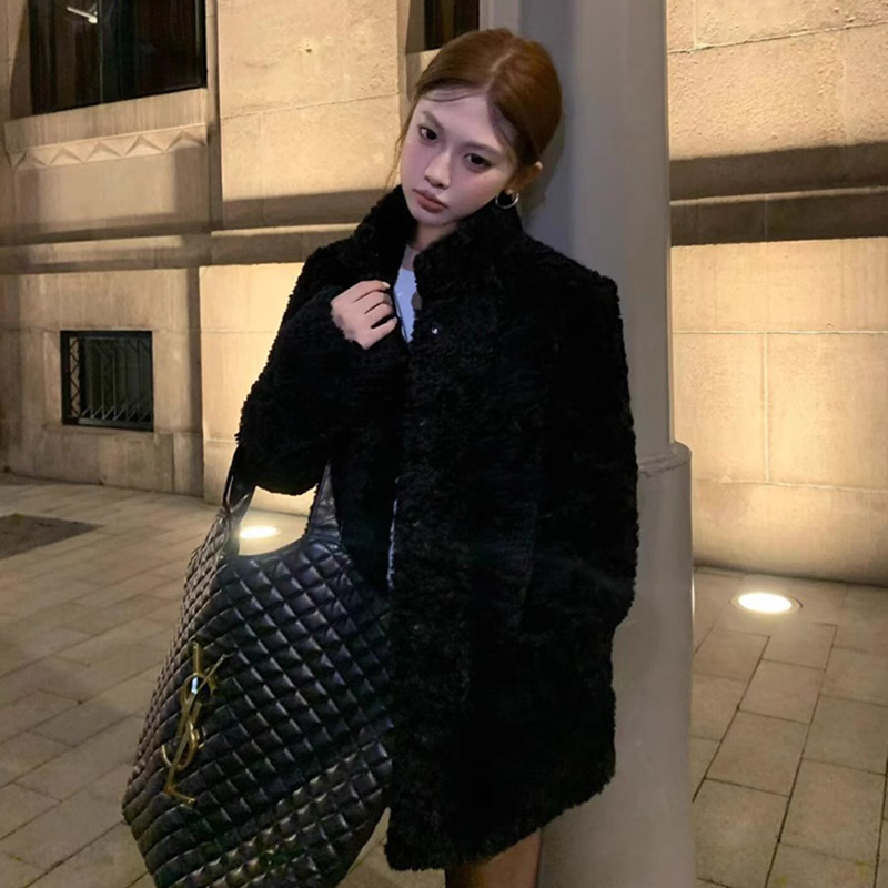 Wool Coat Peacoat - Damska kurtka/płaszcz z wełny jagnięcej, dopasowany