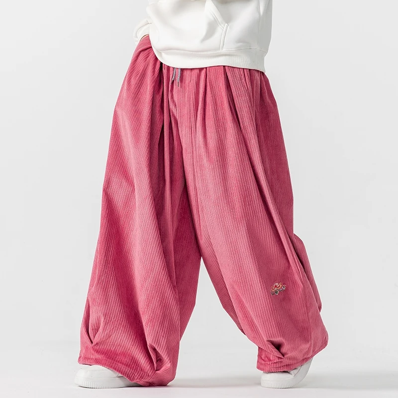 Corduroy Pant Warm - Męskie spodnie sztruksowe z szerokimi nogawkami,