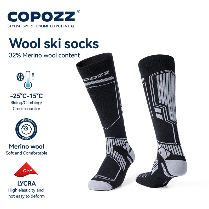 Thermal Sock Wool - Skarpety narciarskie z wełny merino COPOZZ,
