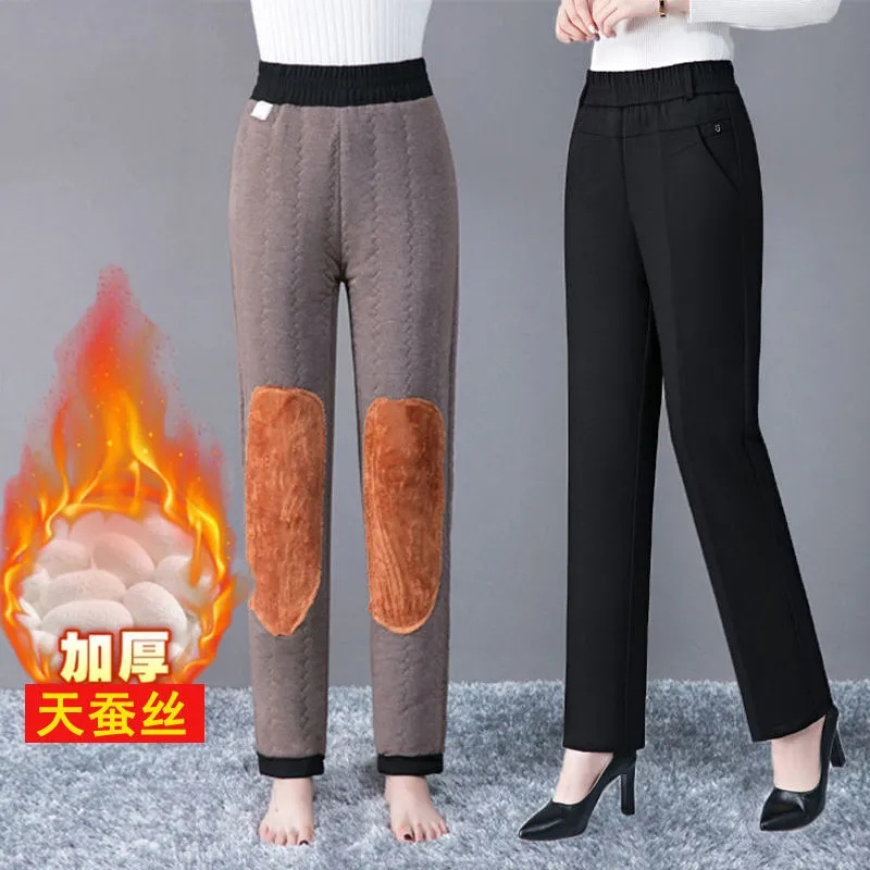 Corduroy Pant Warm - Spodnie z prostymi nogawkami damskie jesień/zima