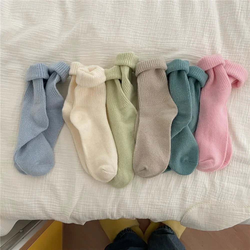 Thermal Sock Wool - Jednolity kolor kobiety zimowe grube ciepłe