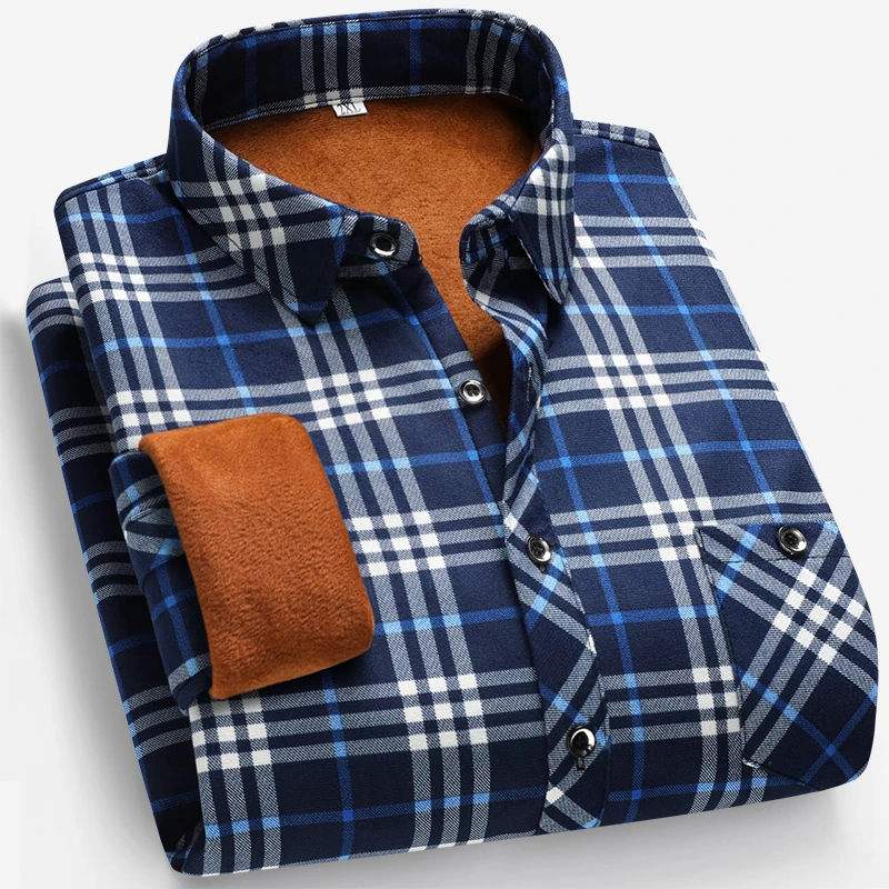 Flannel Shirt Lined - Męska koszula z długim rękawem, ocieplana