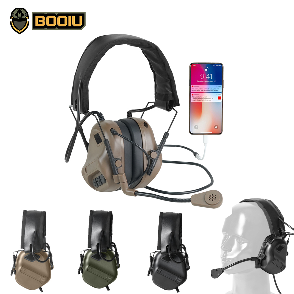 Earmuffs Foldable - Słuchawki Taktyczne Elektroniczne do Strzelania BOOIU