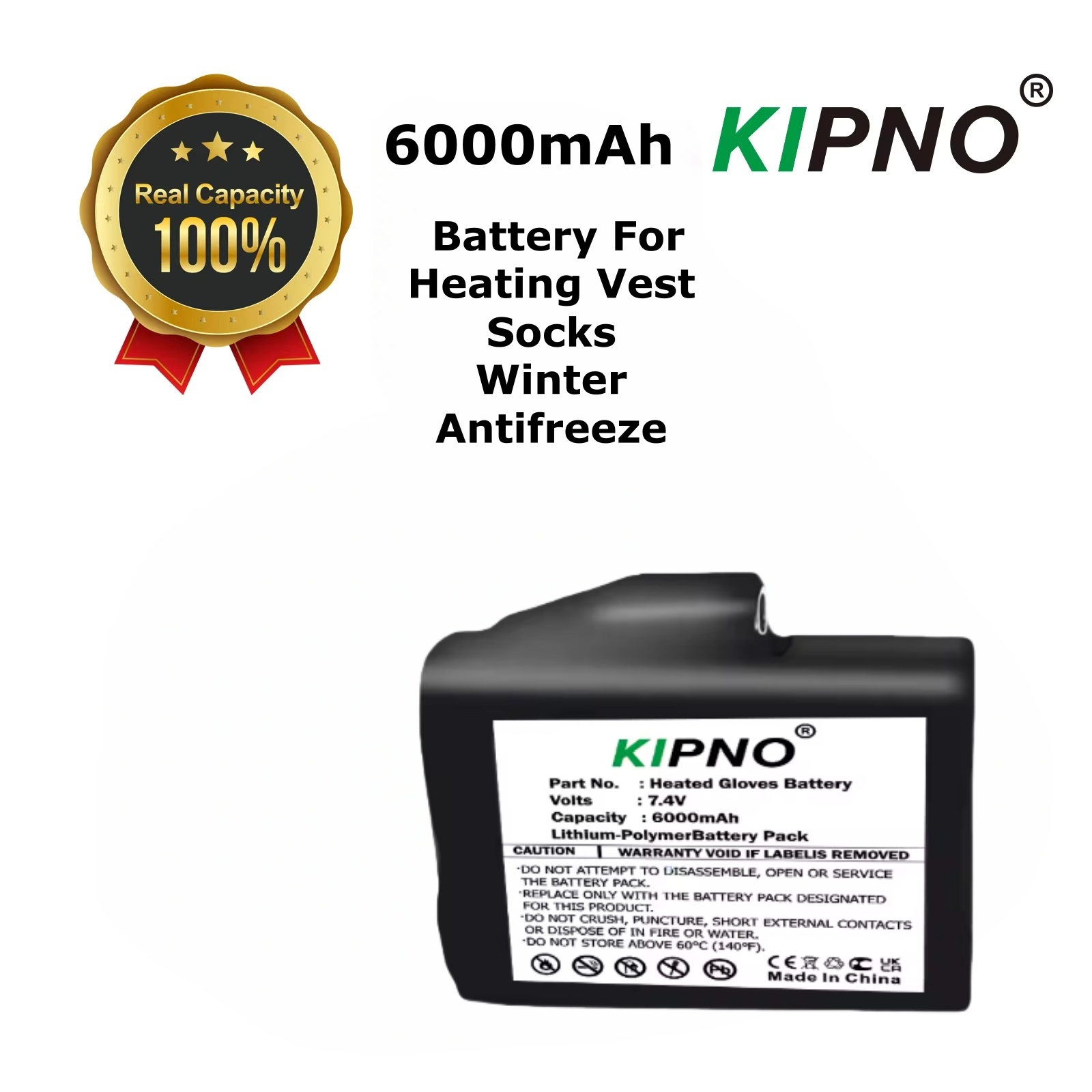Heated Vest Battery - Akumulator do rękawic grzewczych 7.4V 6000mAh,