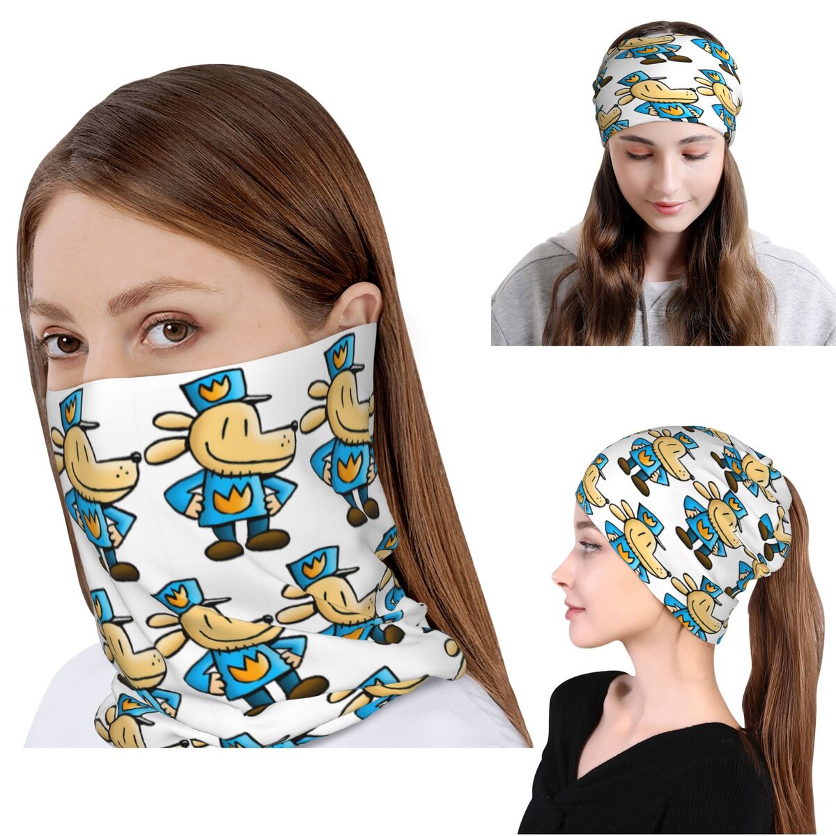 Knit Beanie Hat Warm - Komiks komediowy Dog Man, bandana, osłona