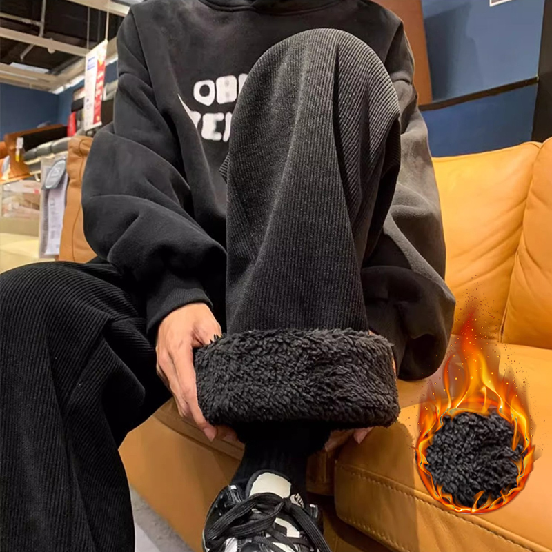 Corduroy Pant Warm - Grube męskie spodnie z polaru jagnięcego,