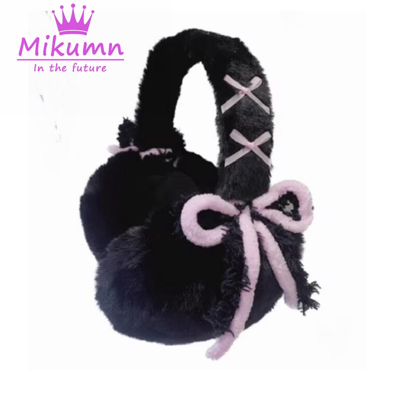 Earmuffs Foldable - Mikolumn Harajuku Y2k słodkie słodkie pluszana
