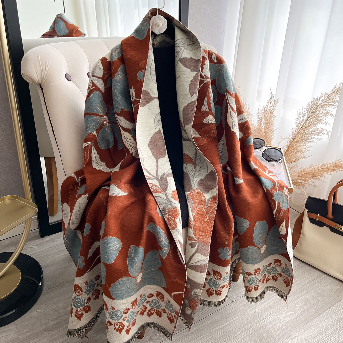 Cashmere Pashmina Wrap - Damskie Grube Luksusowe Zimowe Szale z