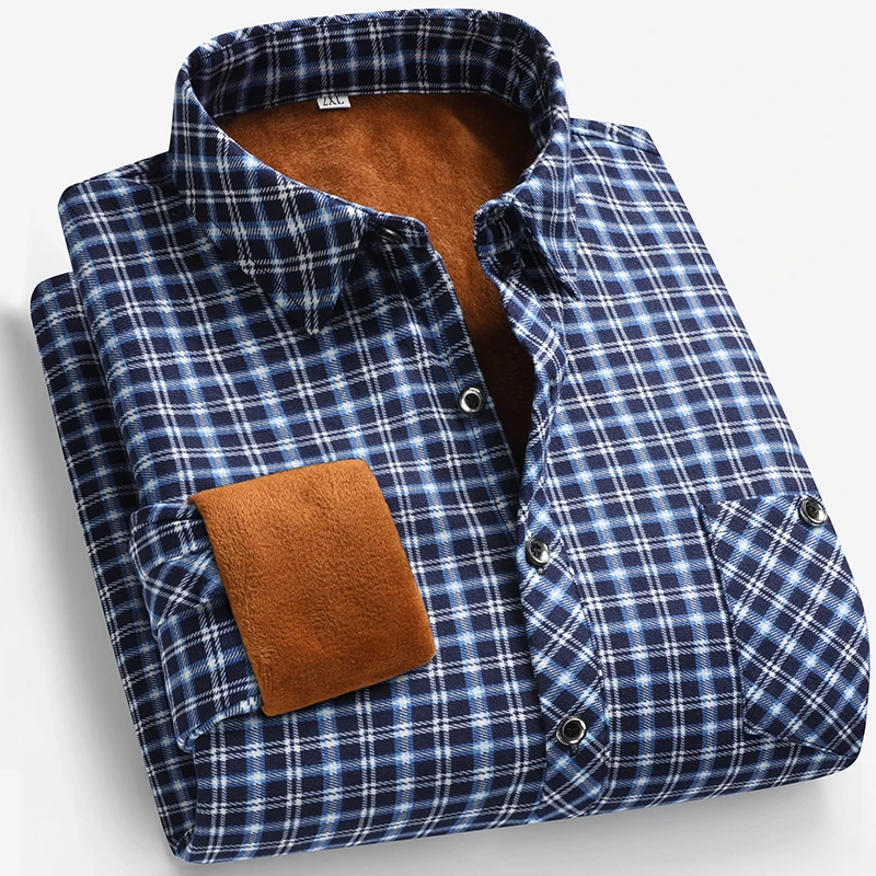Flannel Shirt Lined - Męska koszula z długim rękawem, ocieplana
