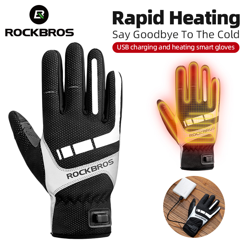 Touch Screen Gloves - ROCKBROS podgrzewane rękawiczki zimowe rękawiczki rowerowe