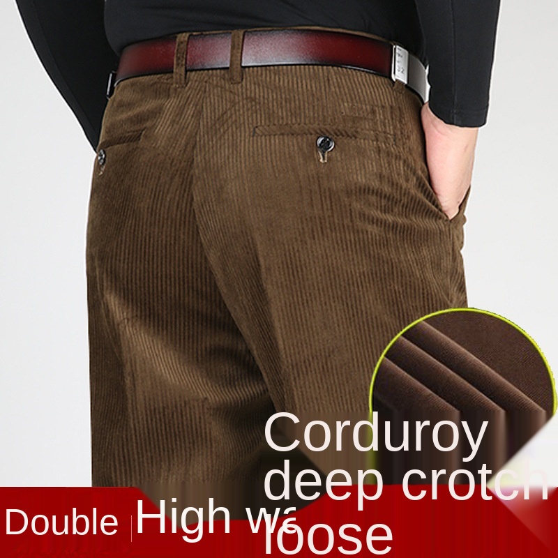 Corduroy Pant Warm - Podwójnie plisowane spodnie sztruksowe męskie czarne