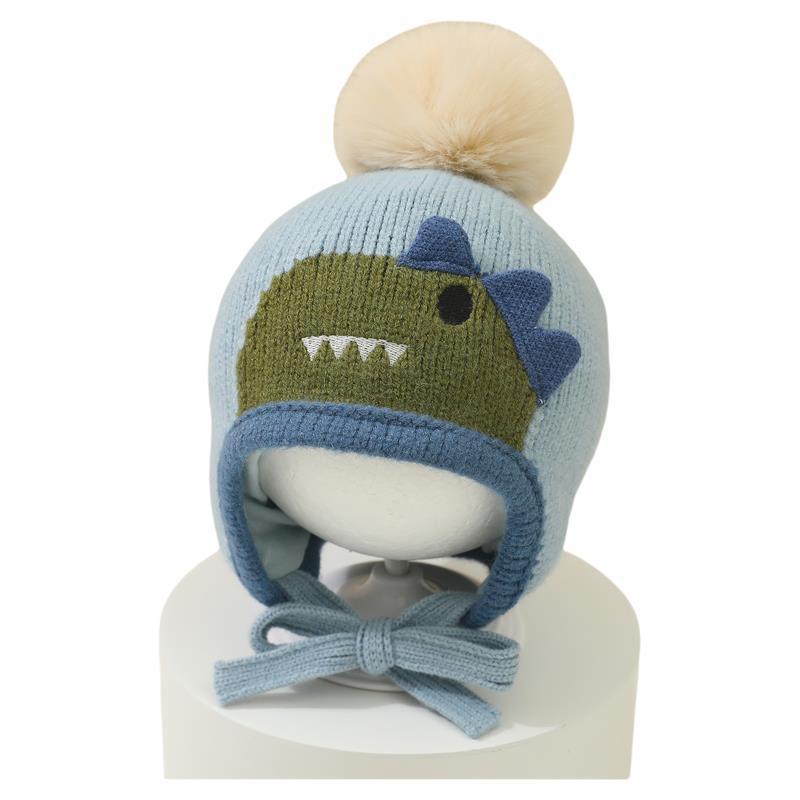 Knit Beanie Hat Warm - Urocza czapka z pomponem z motywem