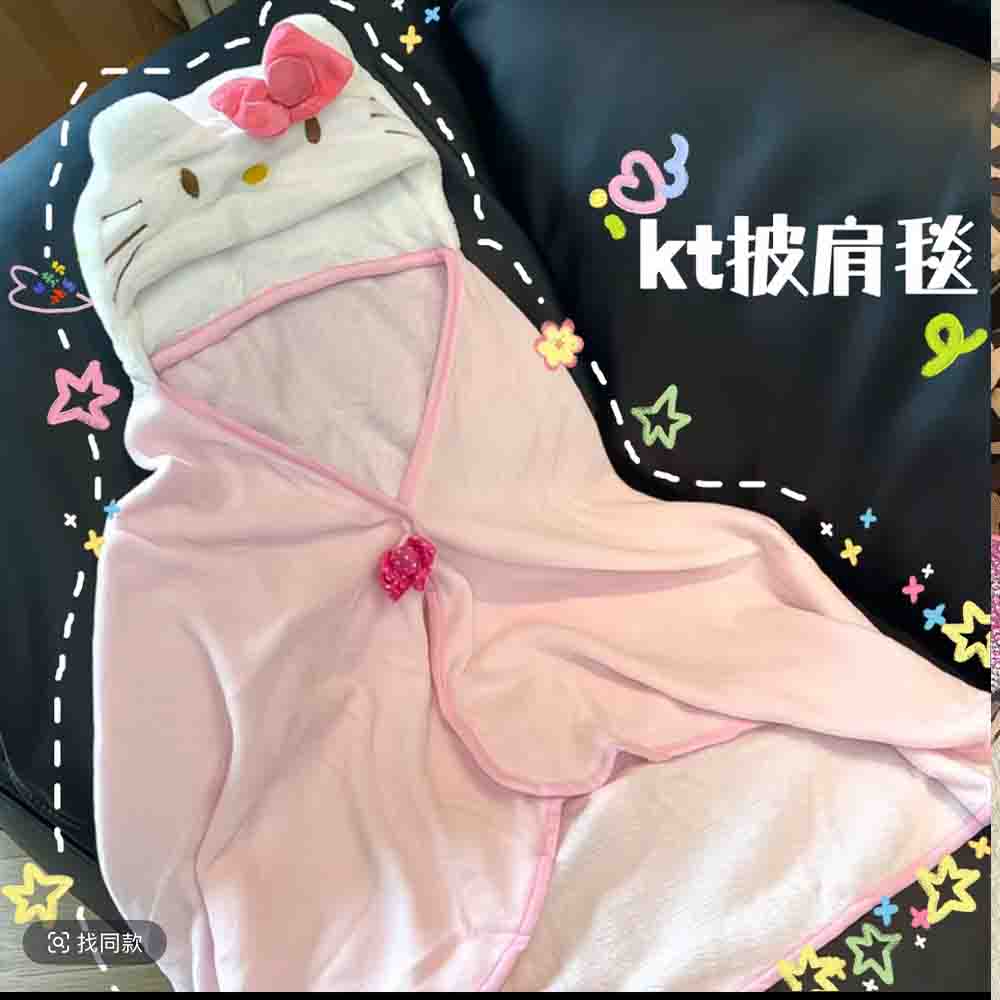 Shawl Wrap Winter - Uroczy płaszcz Hello Kitty, szal, koc
