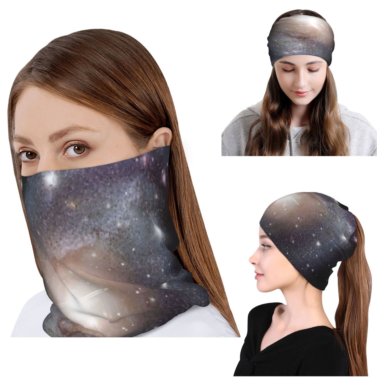 Knit Beanie Hat Warm - Płaszcz Galaxy Universe Planety Bandana Ochraniacz