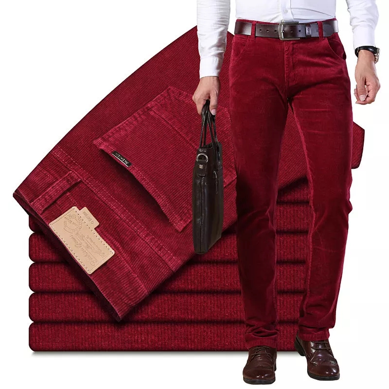 Corduroy Pant Warm - Jesienne zimowe męskie grube ciepłe spodnie
