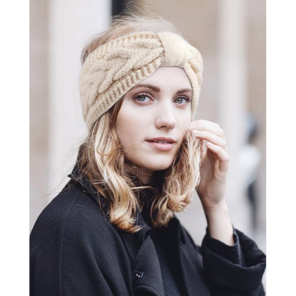 Winter Headband Fleece - Zimowe dziergane opaski damskie, grube, ocieplane