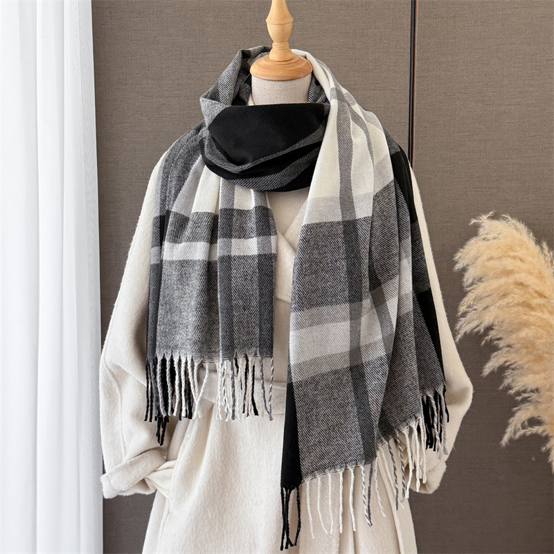 Damski szal w szkocką kratę z  – Cashmere Pashmina Wrap recenzja i cena