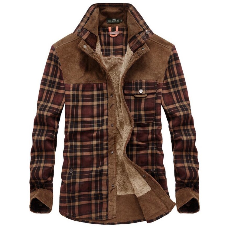 Męskie kurtki zimowe wiatroodp – Flannel Shirt Lined recenzja i cena