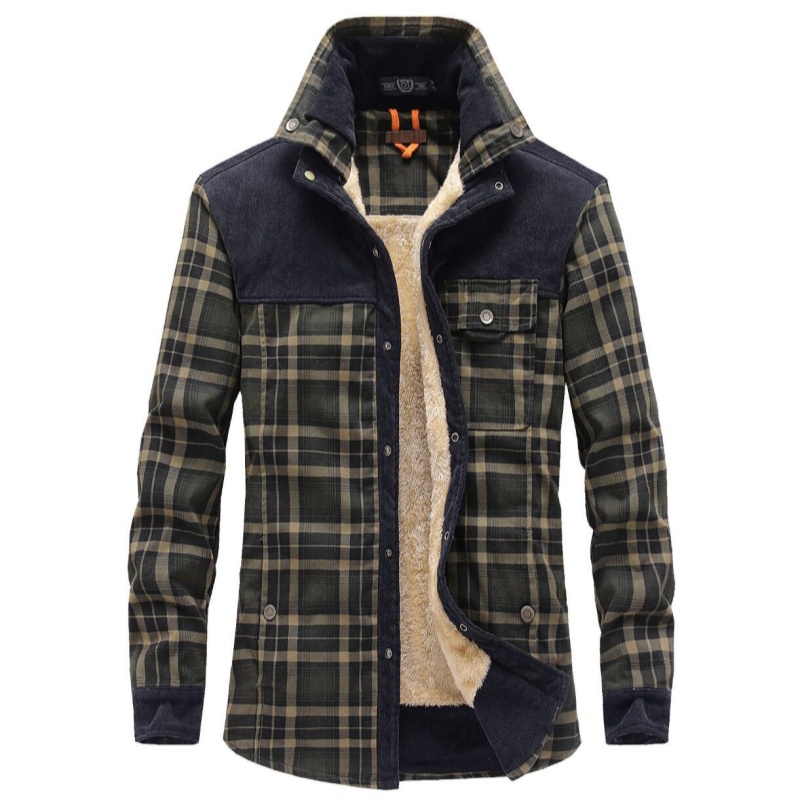 Męskie kurtki zimowe wiatroodp – Flannel Shirt Lined recenzja i cena