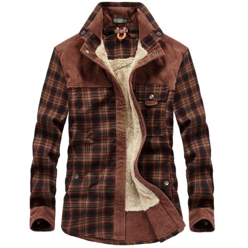 Męskie kurtki zimowe wiatroodp – Flannel Shirt Lined recenzja i cena