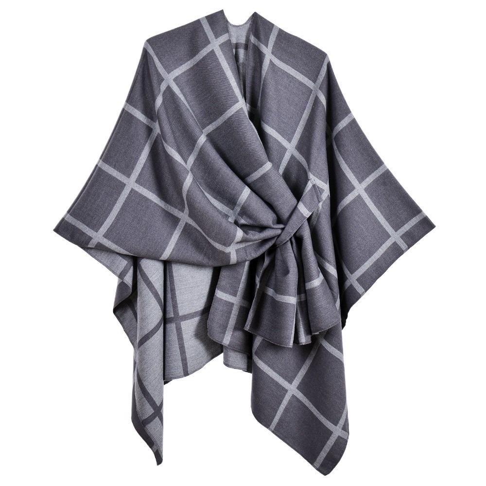 Ciepły płaszcz w kratę, szal p – Shawl Wrap Winter recenzja i cena