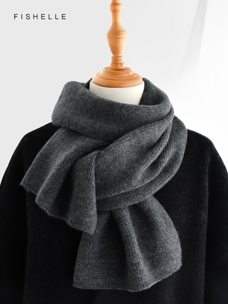 Szary szalik kaszmirowy w jedn – Wool Scarf Men recenzja i cena