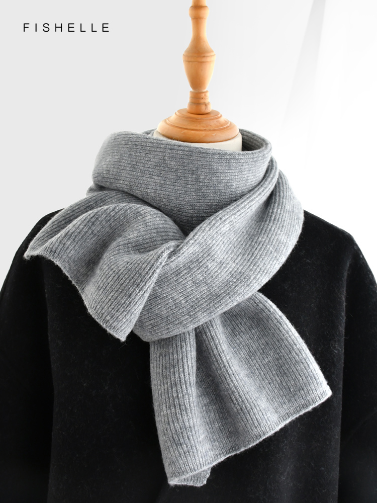 Szary szalik kaszmirowy w jedn – Wool Scarf Men recenzja i cena