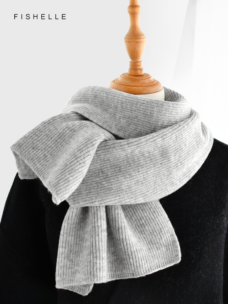 Szary szalik kaszmirowy w jedn – Wool Scarf Men recenzja i cena