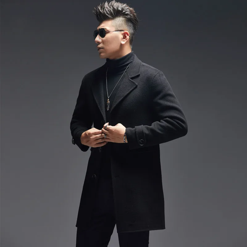 AYUNSUE 100% Wełniany Płaszcz  – Wool Coat Peacoat recenzja i cena