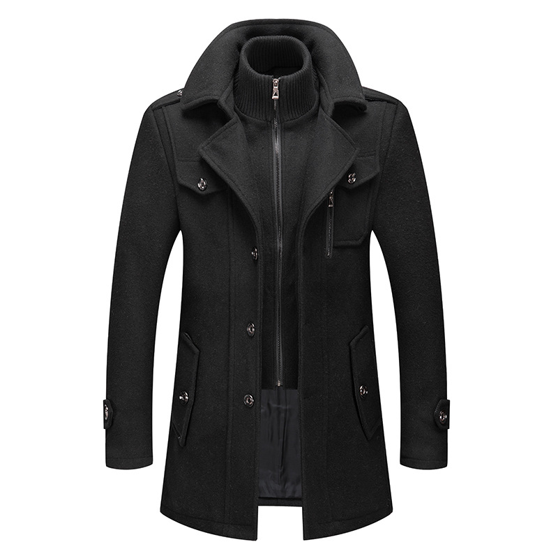 Męski zimowy płaszcz wełniany  – Wool Coat Peacoat recenzja i cena