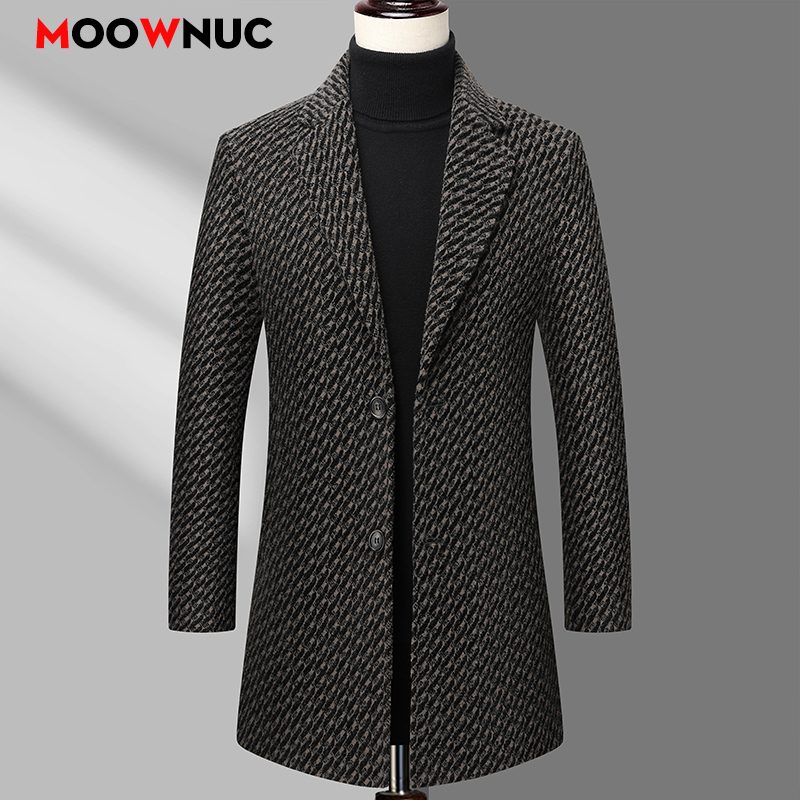 Długi płaszcz męski, męska kur – Wool Coat Peacoat recenzja i cena