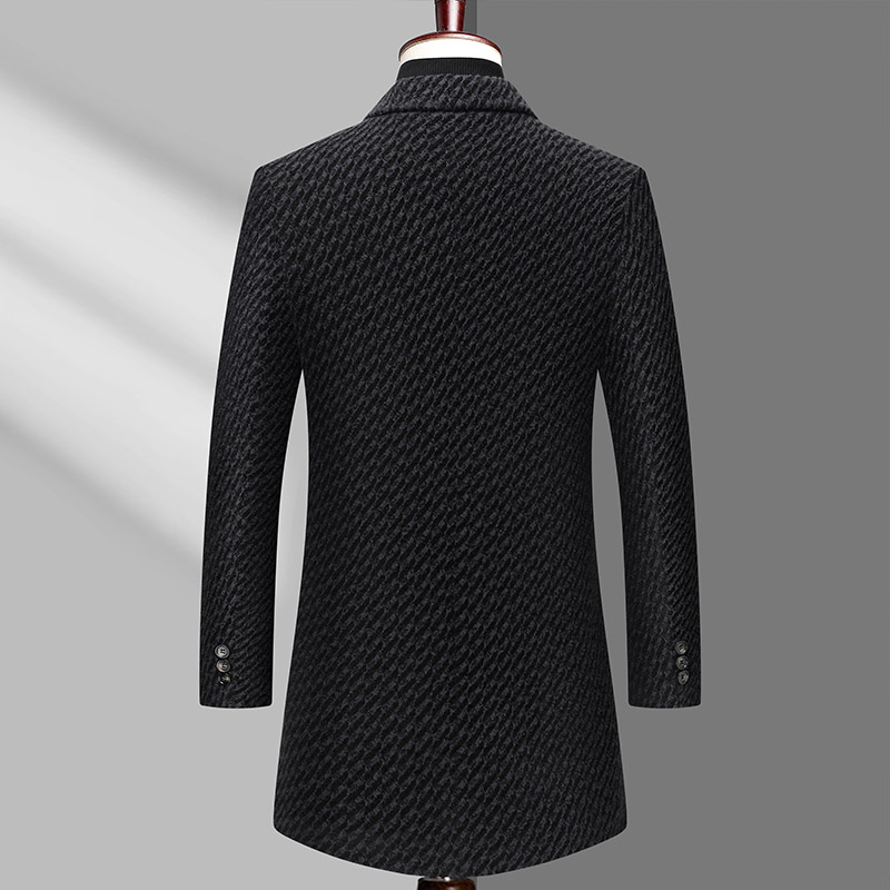 Długi płaszcz męski, męska kur – Wool Coat Peacoat recenzja i cena