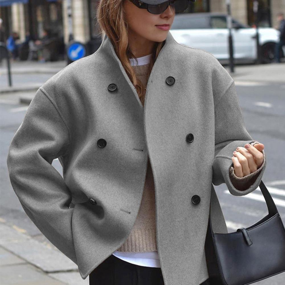 Damski zimowy krótki płaszcz w – Wool Coat Peacoat recenzja i cena