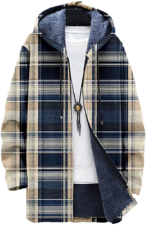 Męski kardigan w kratę, oversi – Sherpa Hoodie Fleece recenzja i cena