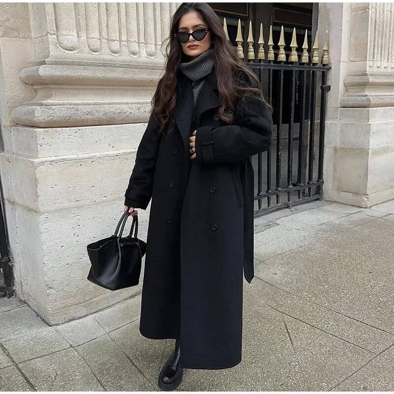 Elegancki szary płaszcz damski – Wool Coat Peacoat recenzja i cena